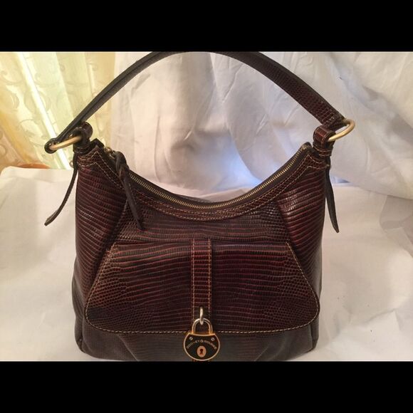 Dooney & Bourke Snake Embossed Print Red - Picture 1 of 11